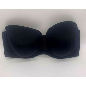 Vanity Fair 74380 Black Bra 44DD Underwire Lightly Padded Strapless